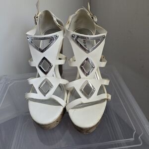 ⭐️Montego Bay Club Women's White Wedge Sandals